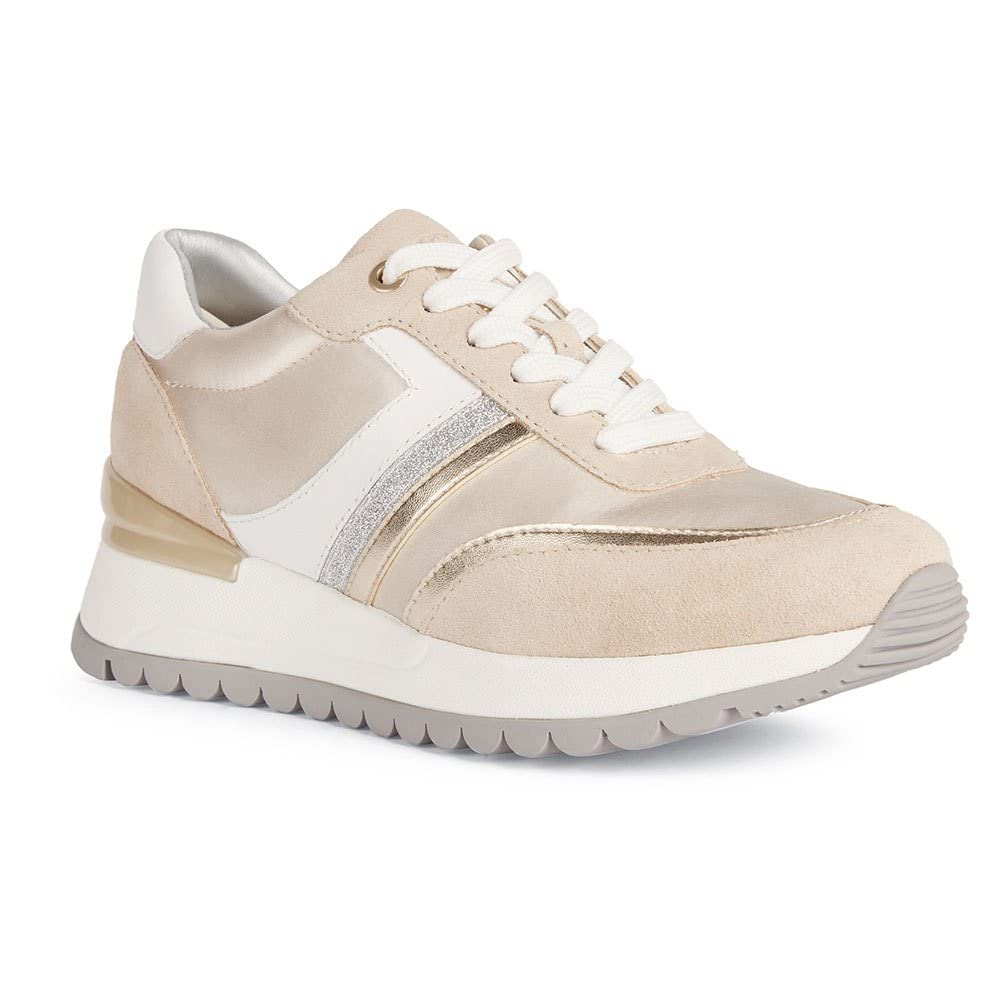 Geox Women's D Desya Sneaker, Lt Gold Lt Taupe, 3 UK