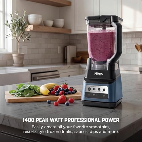 Image of Ninja Professional Plus Blender Premier | Max Power Smoothie Blender, Ice Cream Maker, Frozen Drink & Margarita Machine | 3 Auto IQ Presets, 1400 W, 72oz Total Crushing Pitcher | Blue | BN701BLBRN