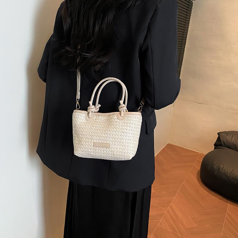 Women Crochet Handbag Large Capacity Hand Woven Sling Bag Wear Resist Beach Crossbody Bag Ladies Travel Shopping Work3