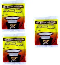 Kit 3 Coador Filtro Permanente Poliéster Para Café Coa Fácil 103