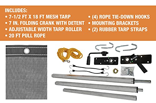 Buyers Products Dtr7518 Aluminum Tarp System With Mesh Tarp, 7-1/2 X 18  Feet , Black #TOP1