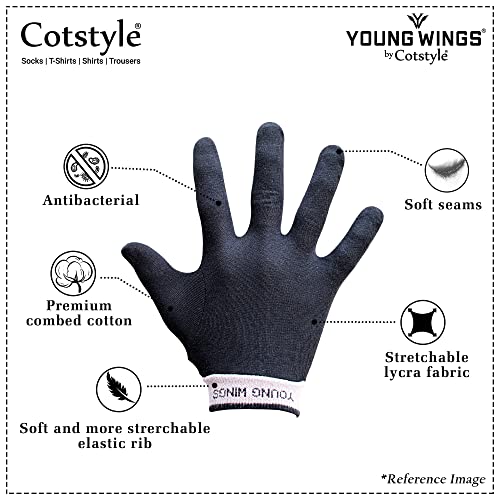 Image of YOUNG WINGS Men's Antibacterial Hand Gloves (Pack of 2 Pairs)
