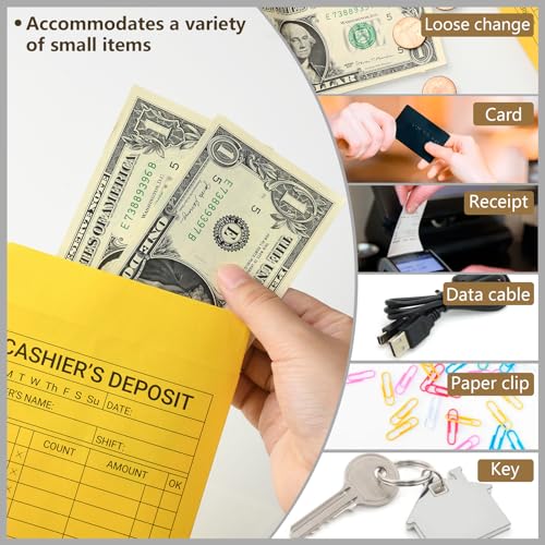 zmybcpack Pacote com 500 envelopes de relatório de depósito de caixa - 11,4 cm x 26,4 cm - Envelopes