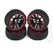 Woyisisi Pneumatici Auto RC, Pneumatici 4 Pezzi Pneumatici in Gomma da Corsa Fuoristrada cerchione per Telecomando 1/10 Parte Auto(Grain Pattern)