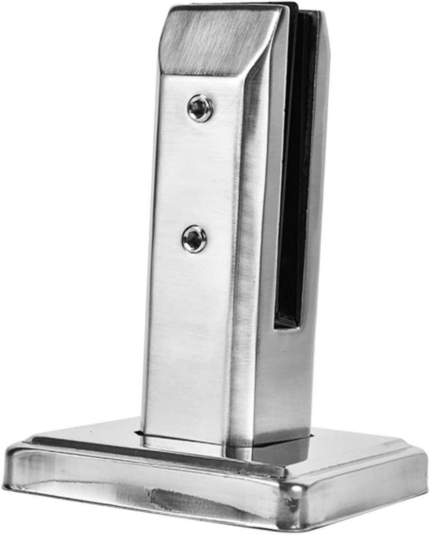 304 Stainless Steel Glass Clamp Punch-Free Glass Bracket Matte Silver for Frameless Doors Easy Installation Suitable for Daily Use