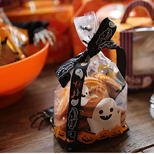 NIDONE Halloween Wikkellint 4,5 M Bedrade Edge Ghost Pumpkin Spider Grosgrain Gift Lint 9pcs - Image 5