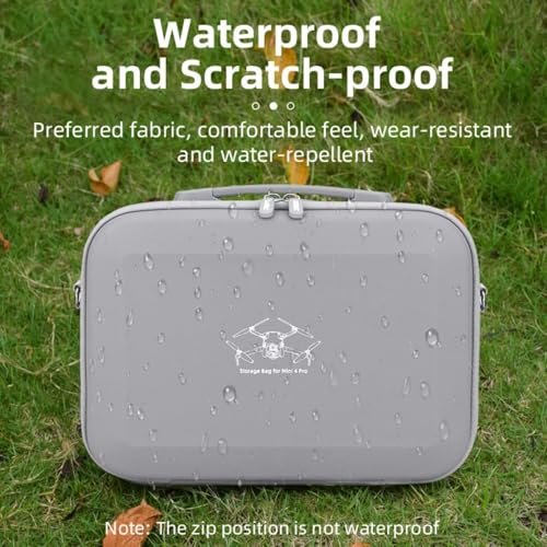 Image of M.G.R.J Portable Carrying Case Cover for DJI Mini 4 Pro || Mini 4 Pro RC 2 Remote Controller & Accessories (Hard|PU Leather|Grey)