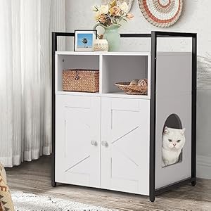 VOWNER Katzenhaus mit Doppeltüren & Regal