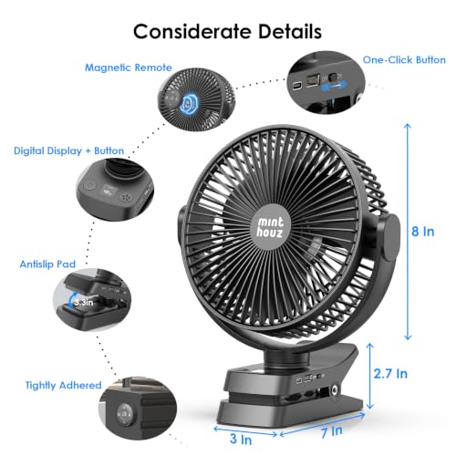 8" Clip On Fan, 12000mAh Rechargeable  - image 4