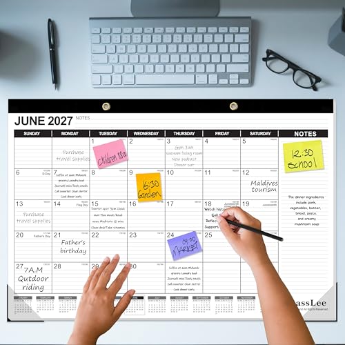 Image of GuassLee Extra Large Desk Calendar 2026, 19 Months Jumbo Desk /Wall Calendar from Jun. 2026 through Dec. 2027, 30 x 20 Inches Hanging Planner with Julian Date, Notes for Home School Office Organizing