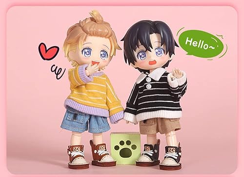 Miniatura 10 de Zapatos de muñeca de cuero hechos a mano para Ob11, Body9, GSC, accesorios pequeños de muñeca con rótula de 112bjd (marrón oscuro)