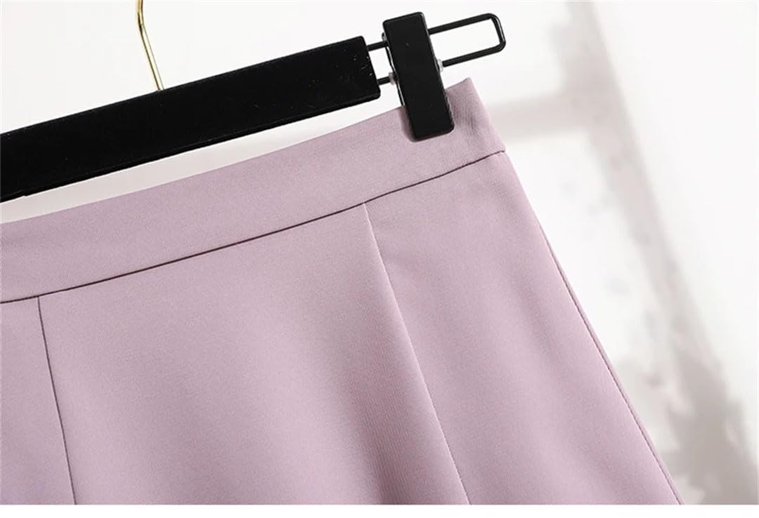 Donne Abiti Gonna Vita Alta OL Tinta Unita Cadere Una Linea Gonna A Metà Polpaccio