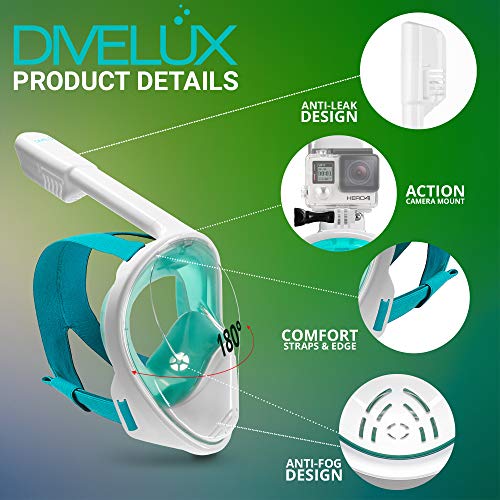 image for DIVELUX Full Face Snorkel Mask - Anti Fog & Anti Leak Technology | Sea