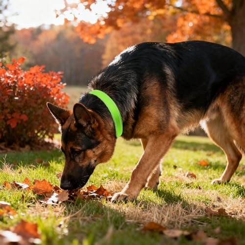 Image of Taglory Reflective Dog Collar with Safety Locking Buckle, Adjustable Nylon Pet Collars for Extra Large Dogs Female Male, Green, XL