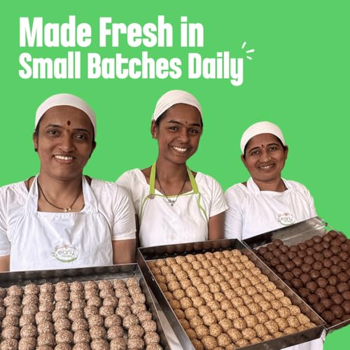 Image of Early Foods Assorted Pack of 2: A2 Ghee Ragi Chocolate & Gond Laddu with Jaggery | Gond Ke Laddu | Pregnancy Laddoo | postpartum ladoo | Sugar Free