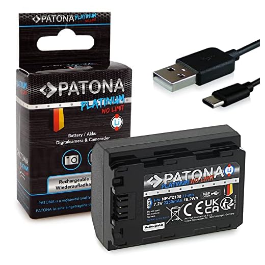 PATONA Platinum Bateria NP-FZ100 Compatible con Sony BC-QZ1, Alpha 9, 6600, 7M3, 7RM3, 7RM4