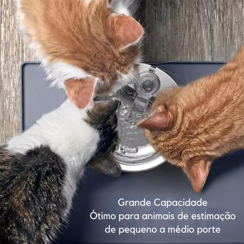 Fonte de Água para Animais de Estimação Bebedouro de Inox com Filtro e Purificação