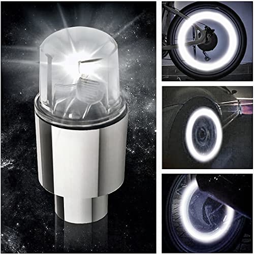 Image of 12 PCS LED Wheel Lights Flash Light Tire Valve Cap Lamp for Car Trucks Motorcycle Bike (White)