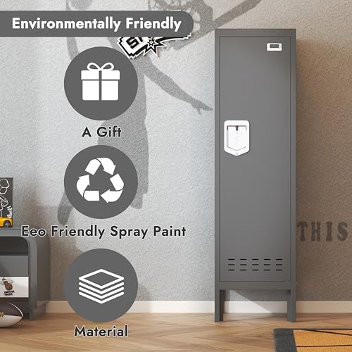 Image of BUTISOW Metal Cabinet Home Office Storage,Lockers,Lockable Employees Metal Locker with Door,54 inch Height Steel Locker,Lockable Steel Locker for Gym,School,Home,Office,Garage,Assembly Required