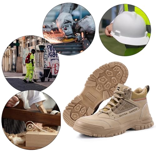 Image of WOWSTICK Lightweight Work Safety Shoes Steel Toe Industry Construction Slip Resistant Sneakers
