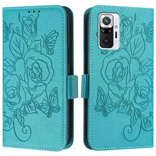 Étui à rabat pour smartphone Redmi Note 10 Pro antichoc bleu clair