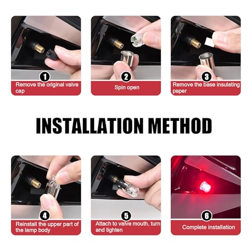 image for MLY 6 PCS LED Tire Valve Caps, Waterproof Wheel Tire Valve Lights, Whe