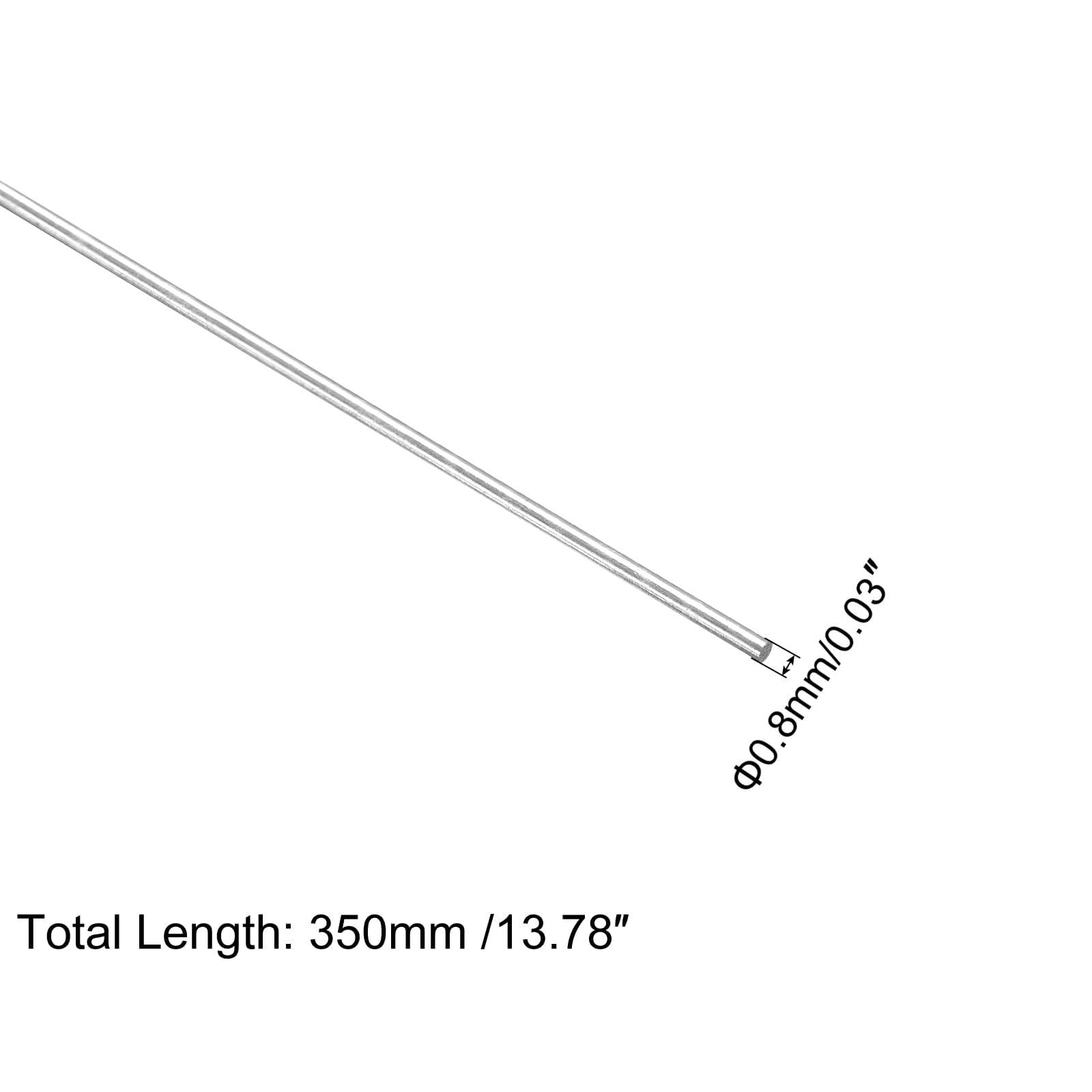 Asta rotonda in acciaio inossidabile 304 0,8 mm x 350 mm 20 pezzi