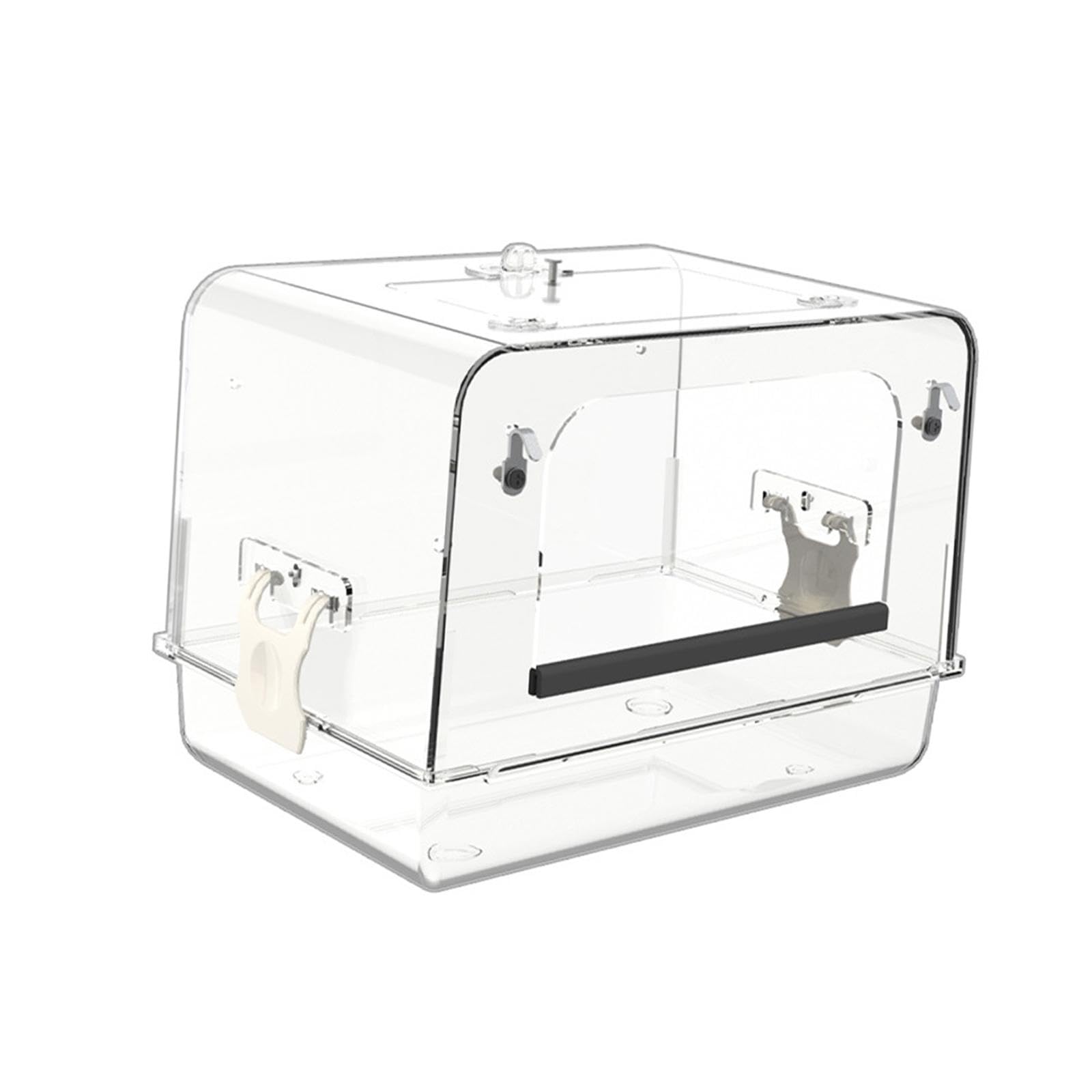 Baño para Pájaros Bañera Acrílica Desmontable con Puerta Antideslizante Ligera Adecuada para Aves Pequeñas Cockatiel Regalo Interior, Claro