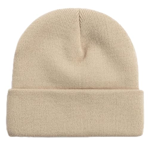 Image of ZOORON Beanie for Men Women Warm Winter Hat Unisex Soft Knit Cuffed Beanie