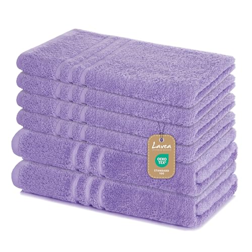Lavea 6-teiliges Handtuchset aus 100{36b9efdd7728892ddd81a4087f63c01bec881842d9dfad8cc51697d344f373e3} Baumwolle – Lavendel, 4 Handtücher 50x100 cm & 2 Duschtücher 70x140 cm – Weich, saugstark & Oeko-TEX Zertifiziert – Flauschiges Badehandtuch Set für Bad & Gäste Lavea 6-teiliges Handtuchset aus 100{36b9efdd7728892ddd81a4087f63c01bec881842d9dfad8cc51697d344f373e3} Baumwolle – Lavendel, 4 Handtücher 50x100 cm & 2 Duschtücher 70x140 cm – Weich, saugstark & Oeko-TEX Zertifiziert – Flauschiges Badehandtuch Set für Bad & Gäste