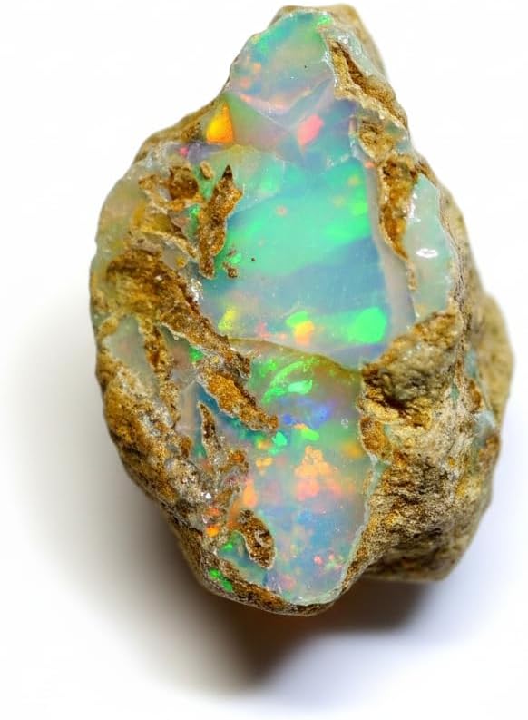 AAAA+ Natural Ethiopian Welo Opal Rough Stone (2ct - 13ct Pcs) – Ultra Fire Striking Raw Crystal | Handpicked Opal Rock for Jewelry Making | October Birthstone Gemstone
