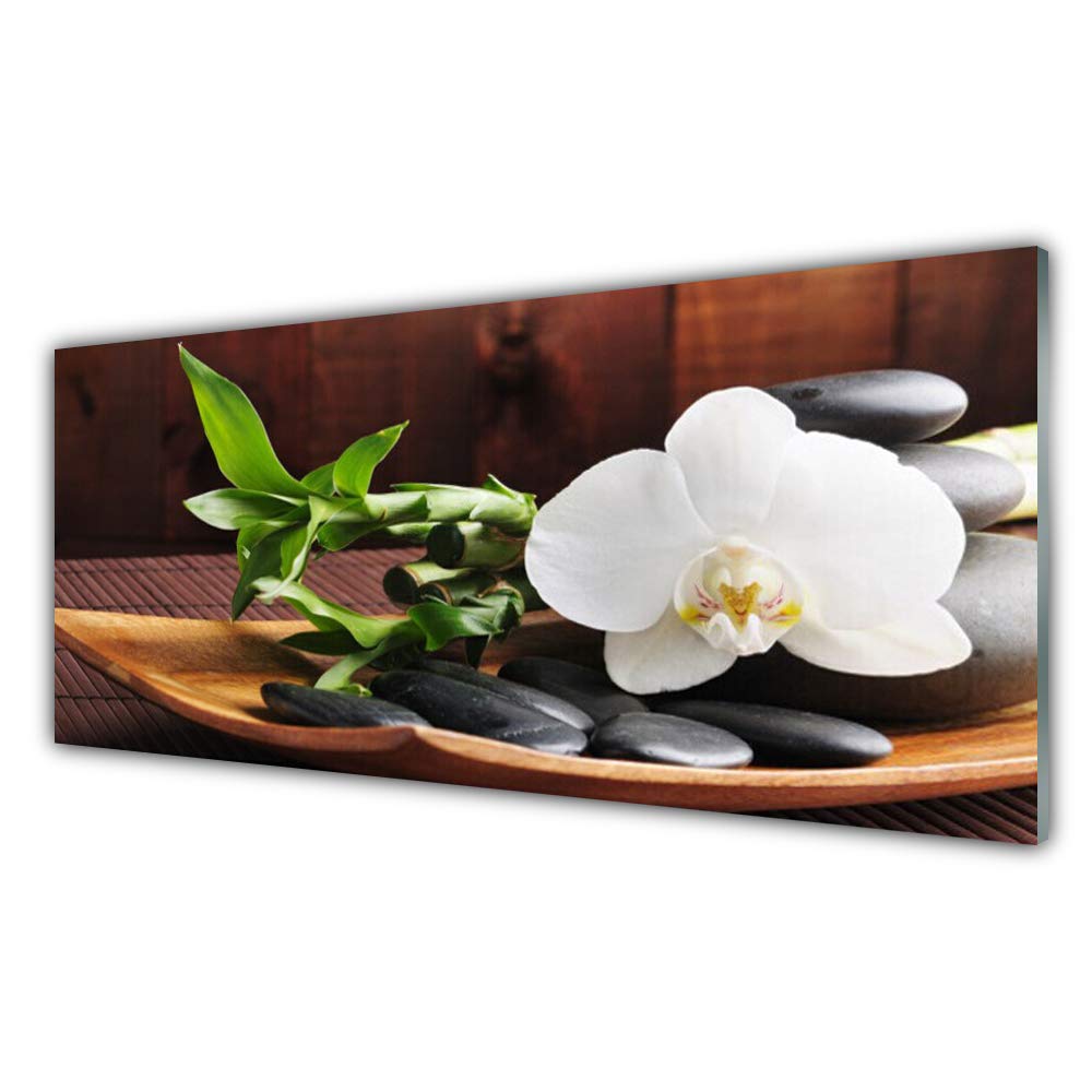 Tableau mural moderne pour effacer les murs vides grand format zen bambou en verre