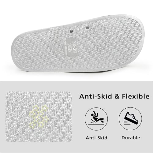 Image of Fur Story Womens Slides House Slippers Rhinestone Glitter Slides Cute bling Flat for Women Platform Sandals Cozy Bedroom Slippers Shower Shoes