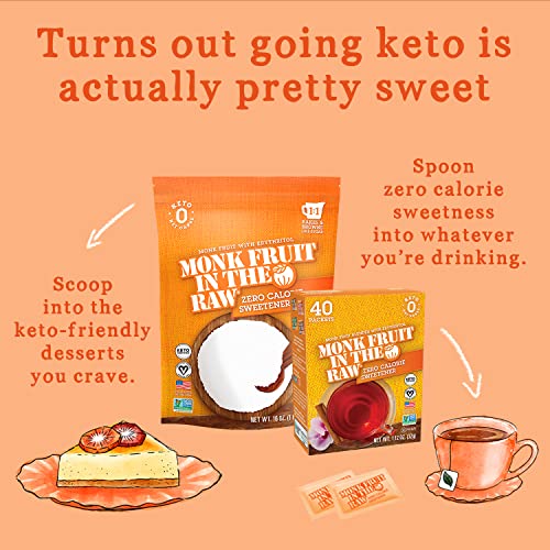 Monk Fruit In The Raw, Natural Monk Fruit Sweetener W/ Erythritol, Sugar-Free Keto, Gluten Free, Zero Calorie, Low Carb, Vegan, Sugar Substitute, 16 Oz. Baking Bag (Pack Of 1) #TOP3