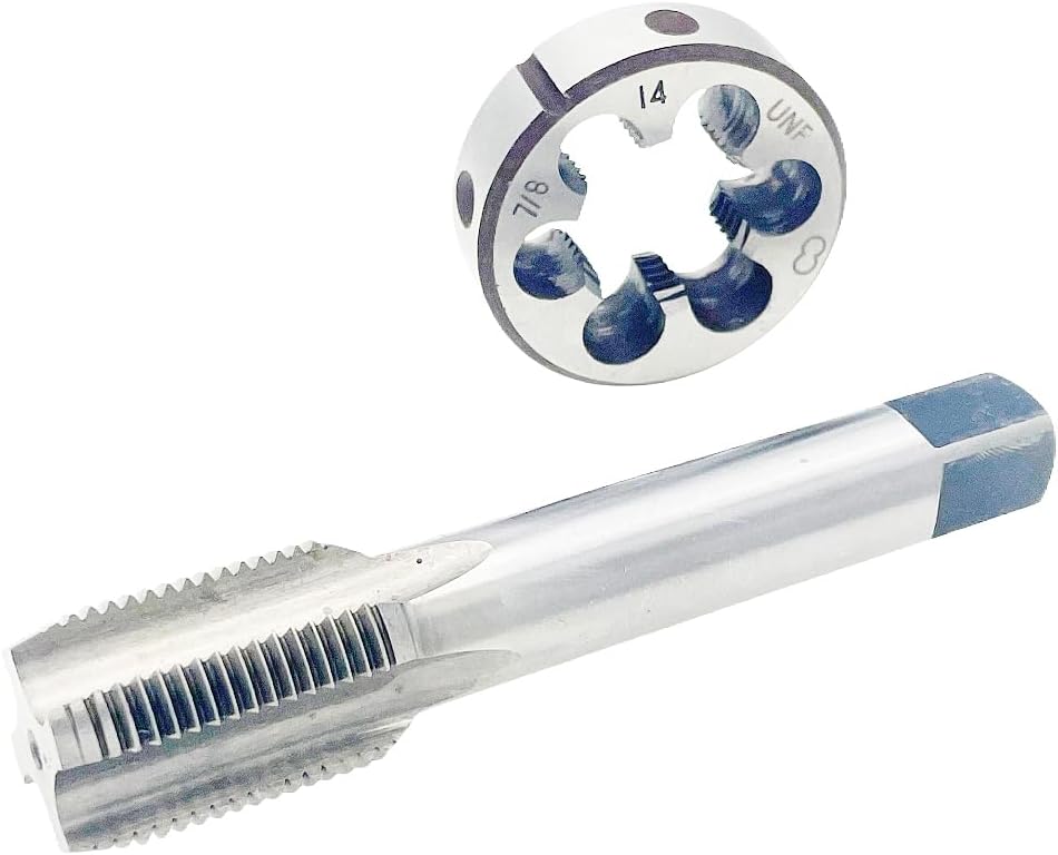 7/8"-14 UNF Tap and Die Set 7/8-14 Tap RH Right Hand Machine Tool, 7/8x14 Tap Die RH 7/8-14 Die Right Hand Cutting Machine Screw Straight Fluted