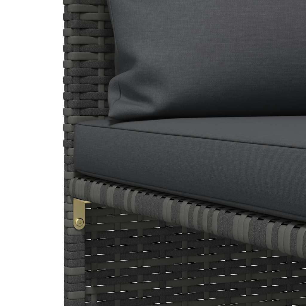 vidaXL Sofá de Jardín de 3 Plazas con Cojines Mobiliario Muebles Exterior Patio Terraza Hogar Silla Asiento Suave Estable Ratán Sintético Gris