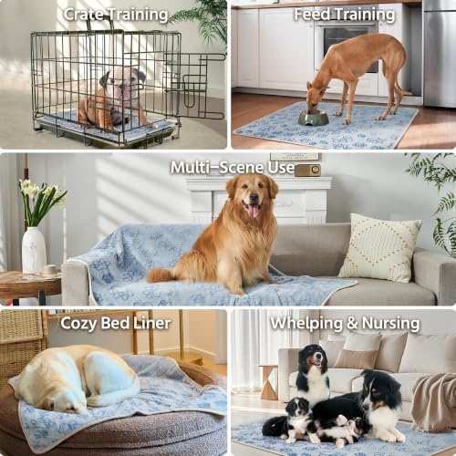 Image of Qeils Reusable Puppy Pads, 2 Pack Washable Pee Pads for Dogs, Non Slip Wee Wee pad, Absorbent and Leakproof Training Mats for Potty, Crate, Playpen, Bed, Sofa, 28 inchx 42 inch