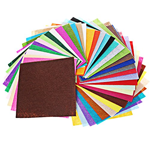 Tela de fieltro hojas, sicai 80 pcs especial hojas de fieltro, fieltro Juego suave Durable DIY manualidades. En 40 colores, 15 * 15 cm