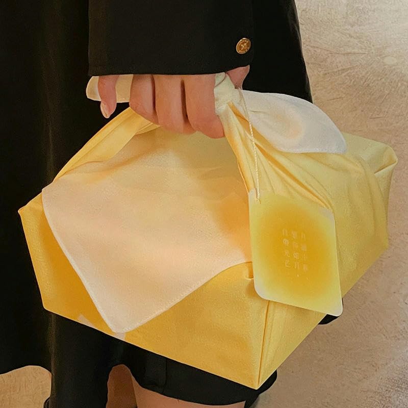 Japan Wrap The Cloth Cotton Line, 52/70cm 6szt. Żółto-zielona wielokrotnego użytku ściereczka do pakowania(Green,70 * 70cm 6pcs)