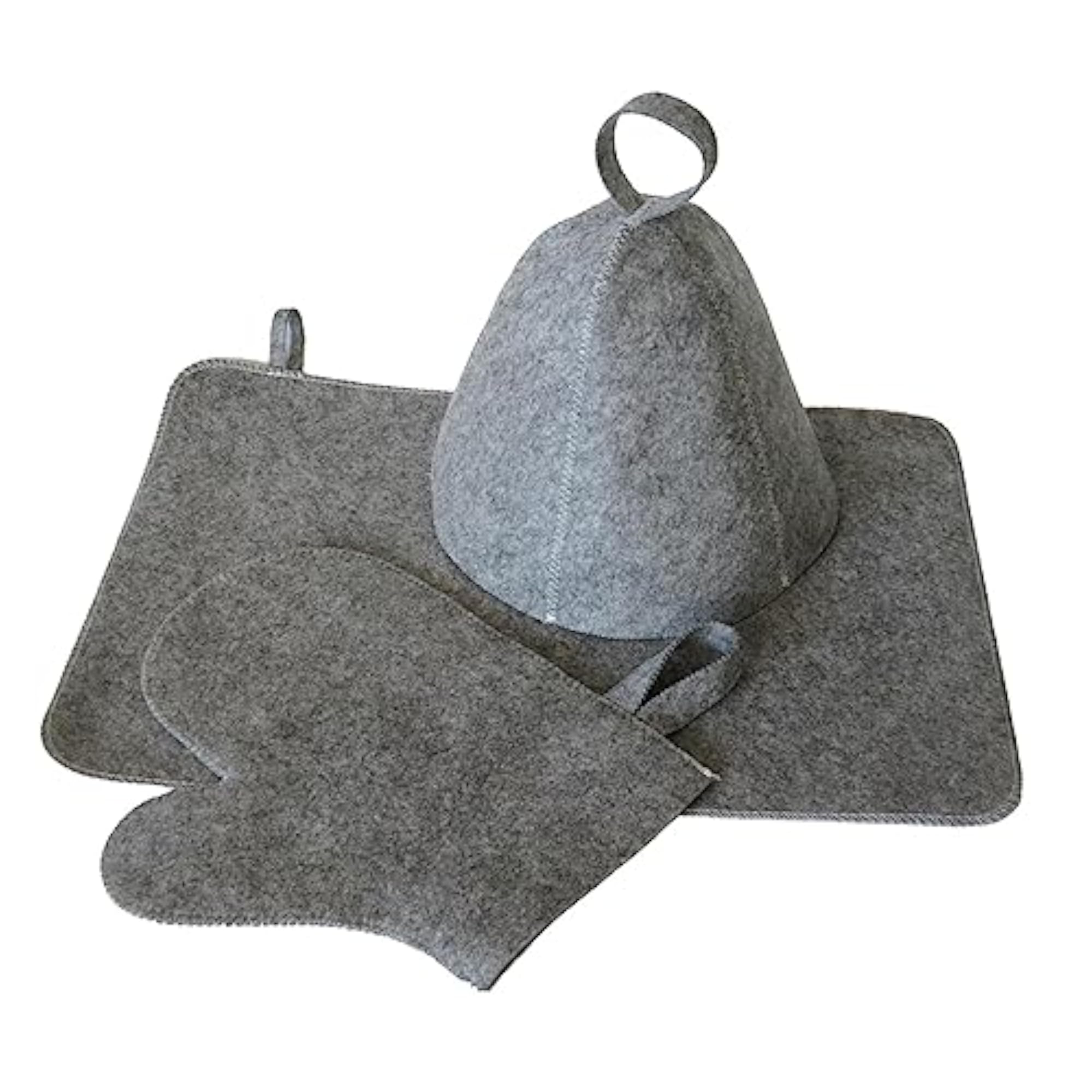 3X Felt Sauna Kits Anti Heat Bathing Shower Headgear