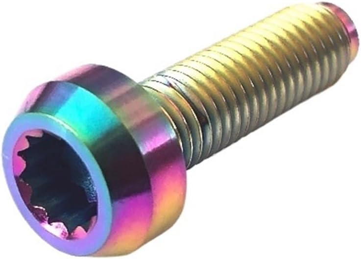Compatible With 6Pcs Titanium BBS Split Rim Bolts M7*24 Mm 12 Point Hea D Screw Ti6Al4V Two-Piece Three Pieces Wheel Hub Ti Fastener(Rainbow,M7x24)