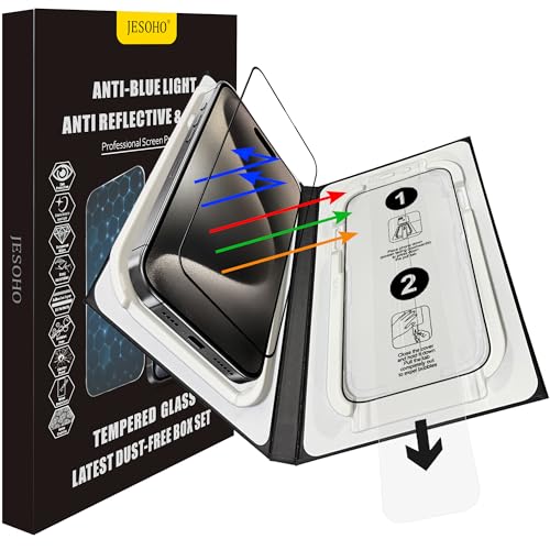 JESOHO Blue Light Blocking Screen Protector for iPhone 15 Pro Max(6.7 inch)