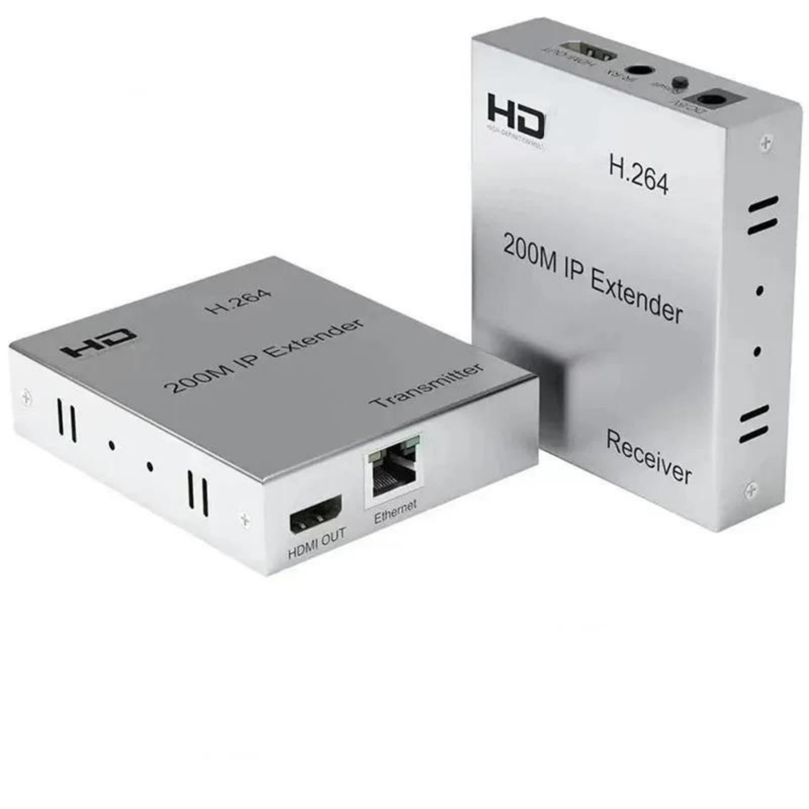 PLACUNT Extender compatibile con HDMI IP H.264 da 200 M tramite cavo CAT5e CAT6 RJ45 Convertitore video 1080p Trasmettitore Ricevitore for PC a TV facile da usare
