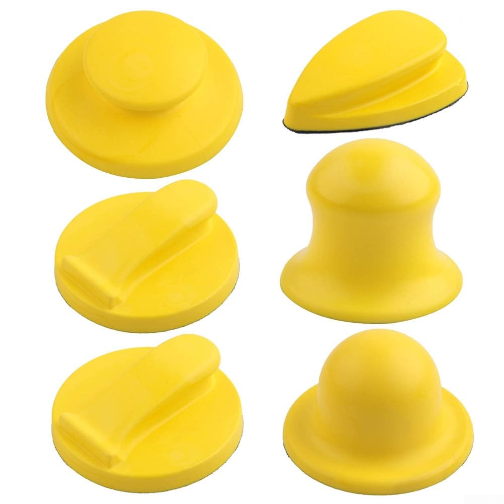 DAZZLEEX Bloc De Ponçage Manuel Mousse PU - Support Disques Abrasifs 3/4/5/6 Pouces