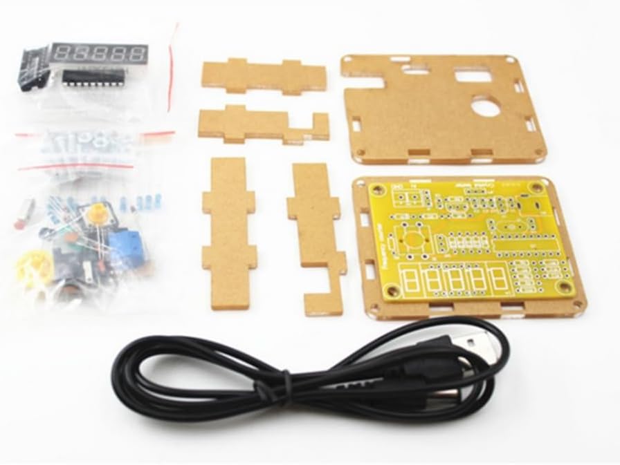 LED Frequency Counter with Transparent Shell for Crystal Oscillator 1Hz–50MHz Measurement USB 9V Battery Powered Frequency Meter for Radio Transceivers and Electronics Projects