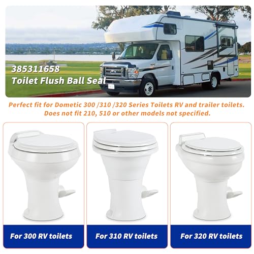 Image of RV Toilet Seal, Flush Ball Seal Gasket Replacement 385311658 for Dometic 300 310 320 Series Pedal Flush Toilets, High-Grade Rubber, Toilet Seal Parts Solve The Leakage Problem