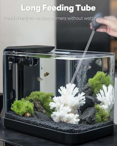 Image of Pawfly 2 Pcs Aquarium Coral Feeder 13.7 Inch Long Acrylic Syringe Tube Black Coral Feeder Manual Feeding Tube Fish Excreta Cleaner for Marine Fish Shrimp Aquatic Plants