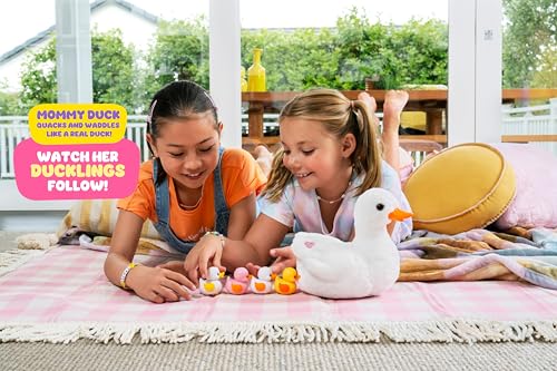 Pets Alive Mama Duck & Baby Surprise von ZURU Fürsorgliches Spielen Überraschung Schlüpfen Interaktiv Mädchen Spielzeug, Pink