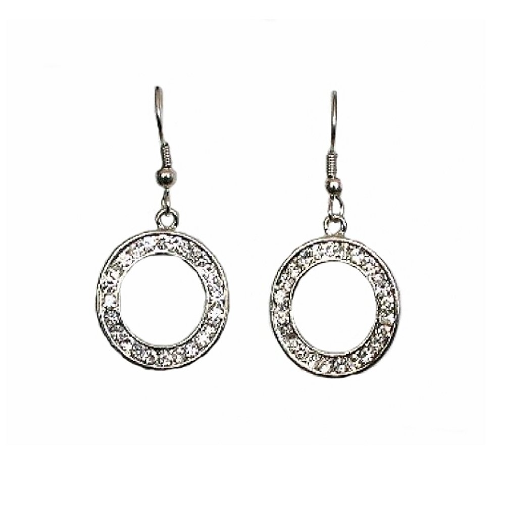 A-Ha - Crystal Circle Earrings (3/4") by A-Ha - Clear (E101)