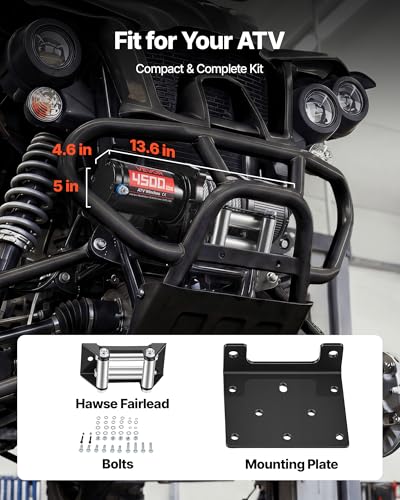 Treuil 12V pour quad idéal pour débloquer les véhicules enlisés dans la boue